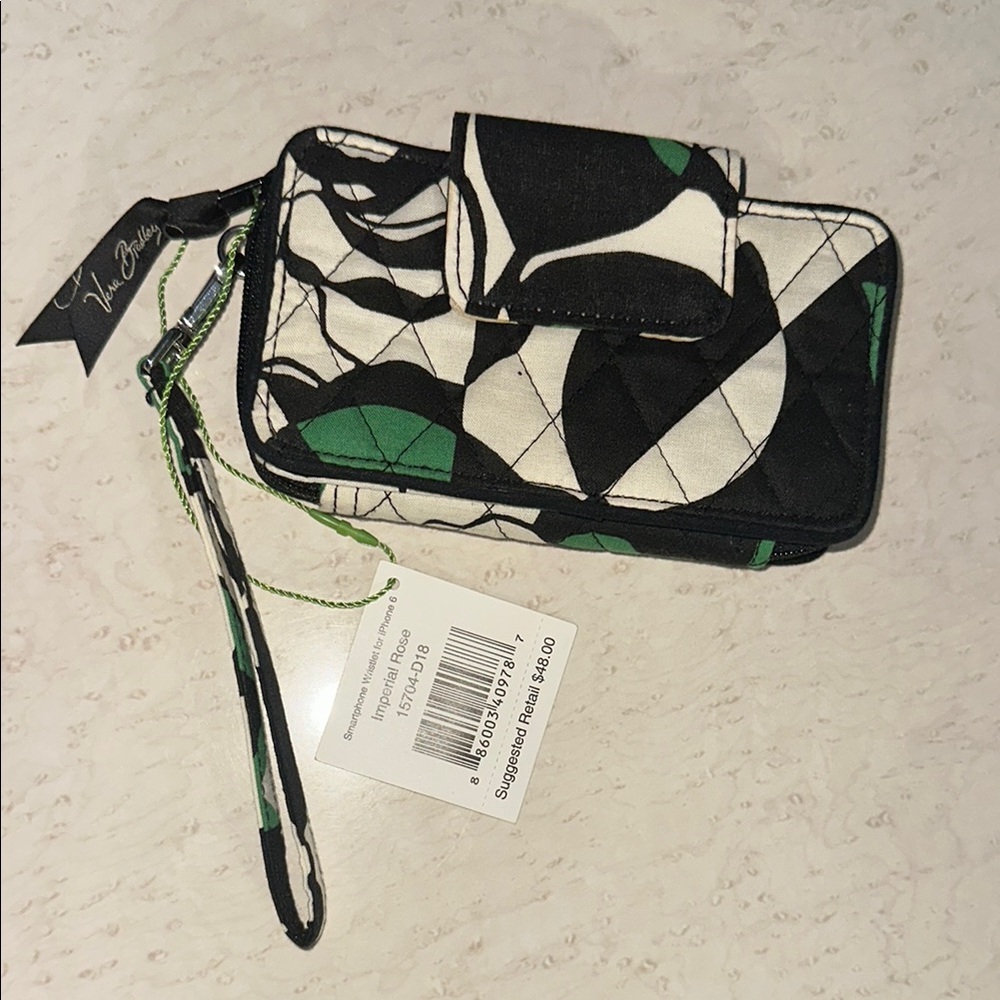 Vera Bradley Black and Green Key Card Holder Set